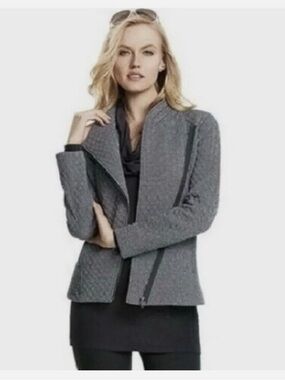 CAbi Quilted Herringbone Moto Jacket